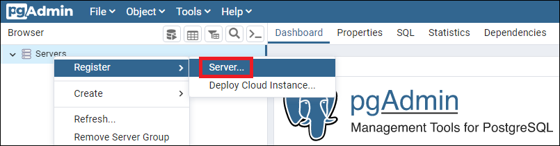 {database-client}: register server connection