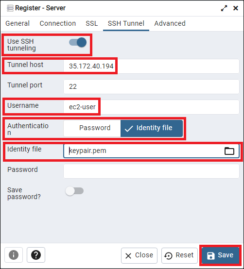 {database-client}: SSH tunnel settings